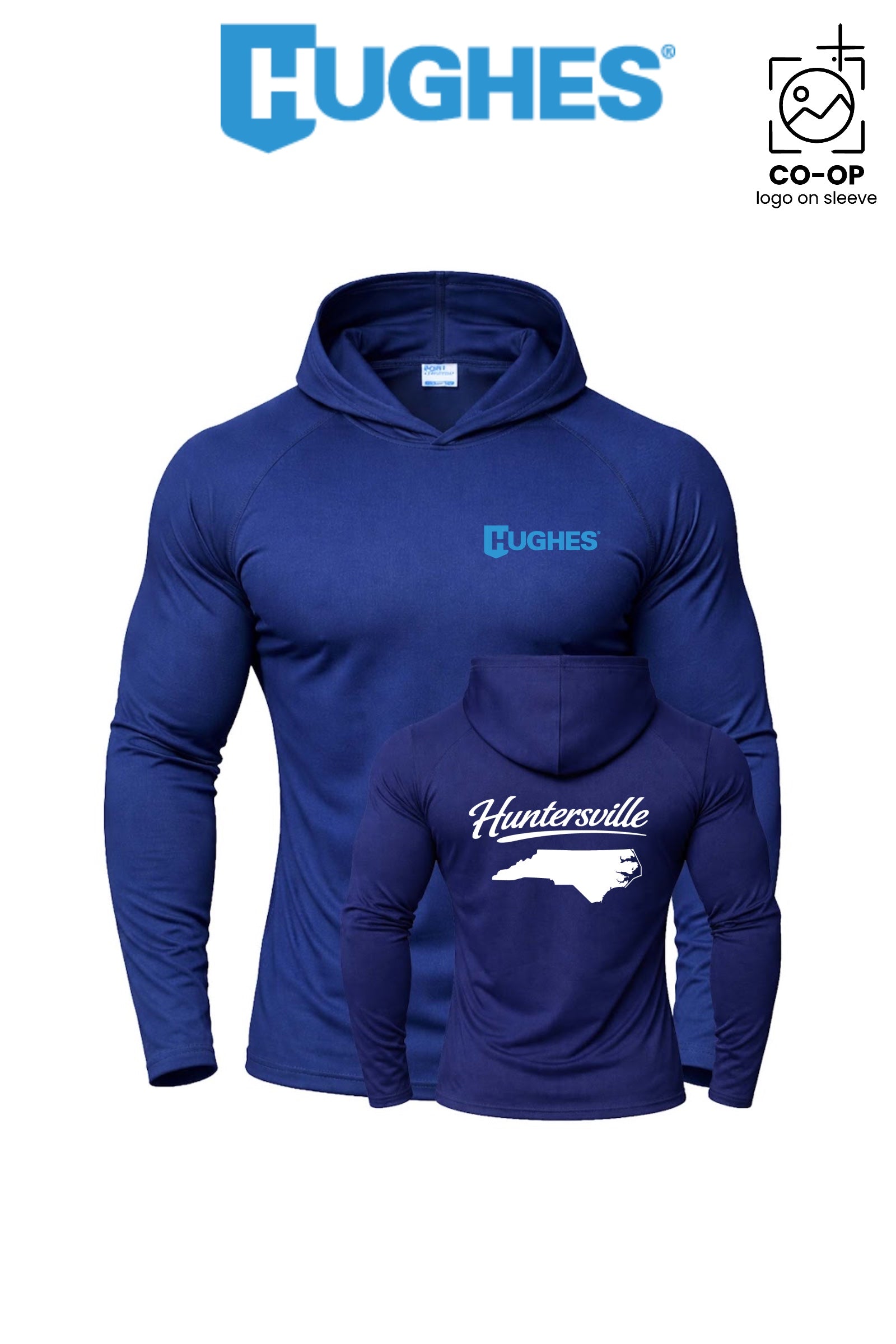 Port & Co™ Performance Pullover Hooded UPF50 Tee - HUGHES SUPPLY - HUNTERSVILLE
