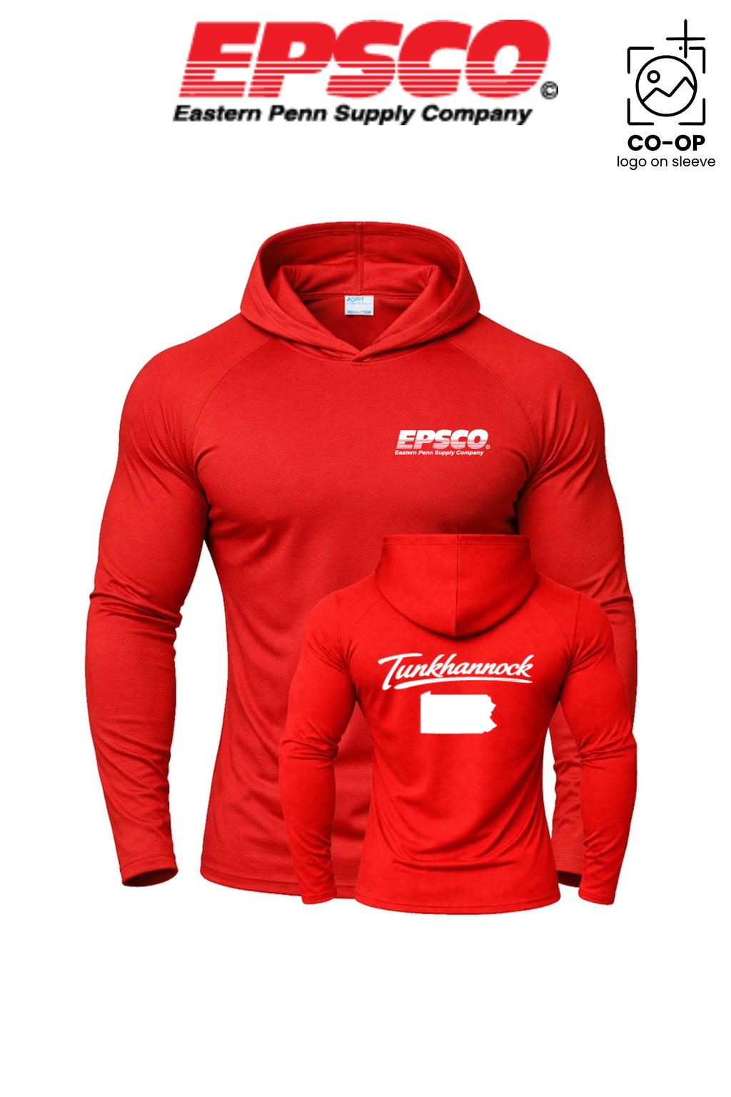 Port & Co™ Performance Pullover Hooded UPF50 Tee - EPSCO - TUNKHANNOCK