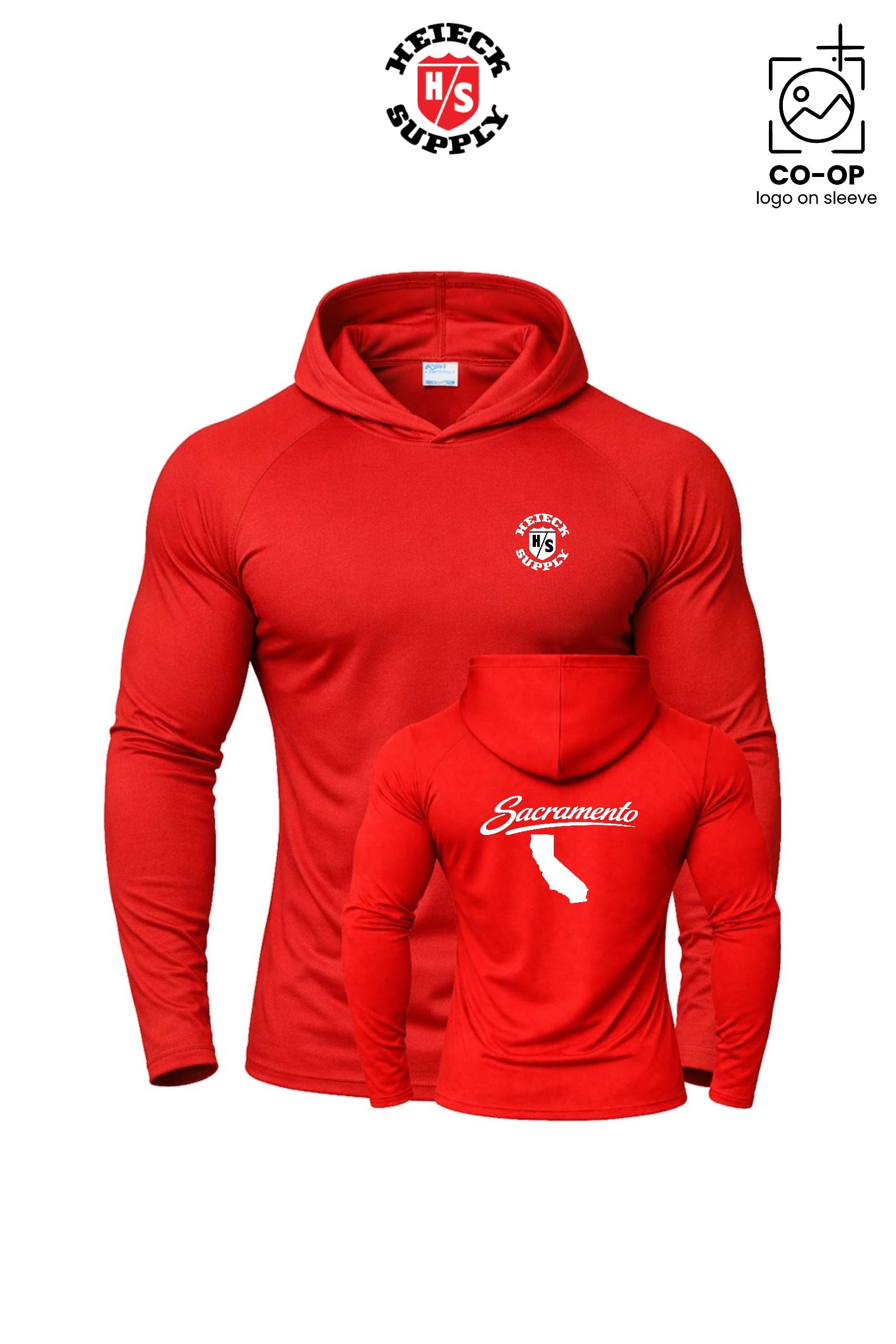 Port & Co™ Performance Pullover Hooded UPF50 Tee - HEIECK SUPPLY - SACRAMENTO