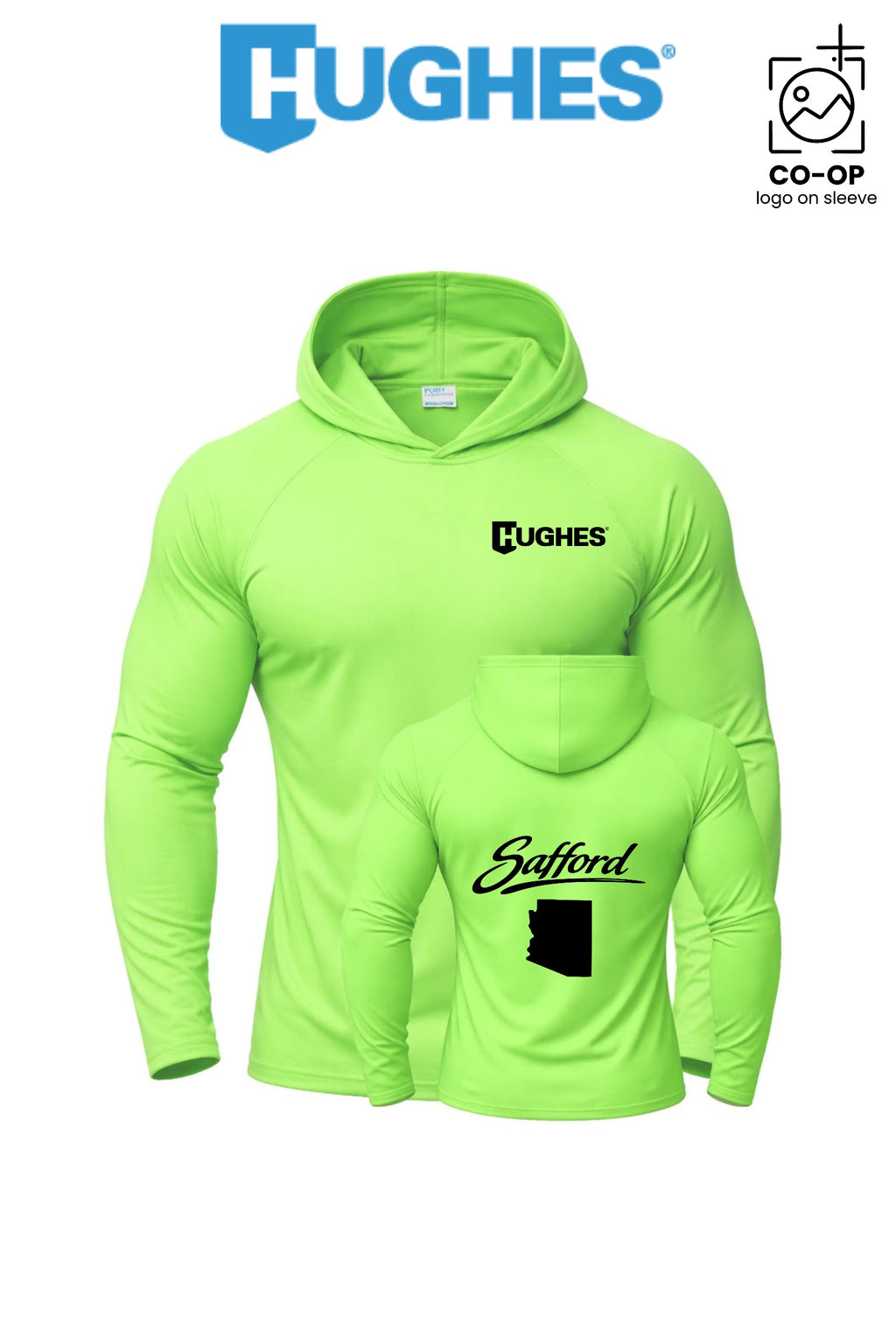 Port & Co™ Performance Pullover Hooded UPF50 Tee - HUGHES SUPPLY - SAFFORD
