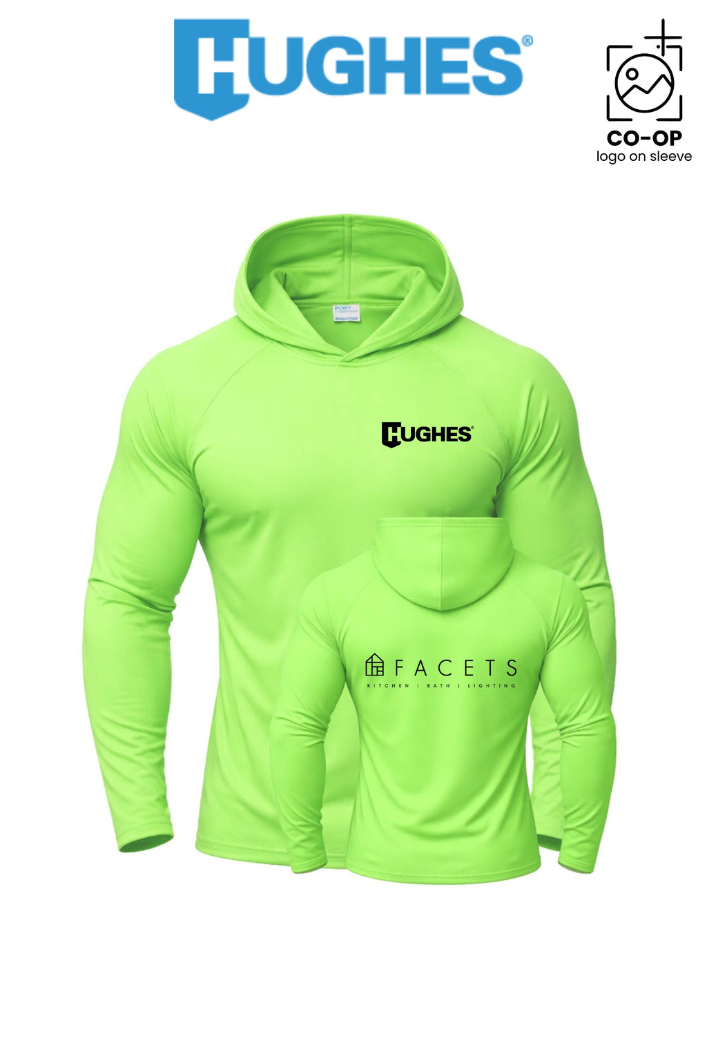 Port & Co™ Performance Pullover Hooded UPF50 Tee - HUGHES SUPPLY - HUNTERSVILLE