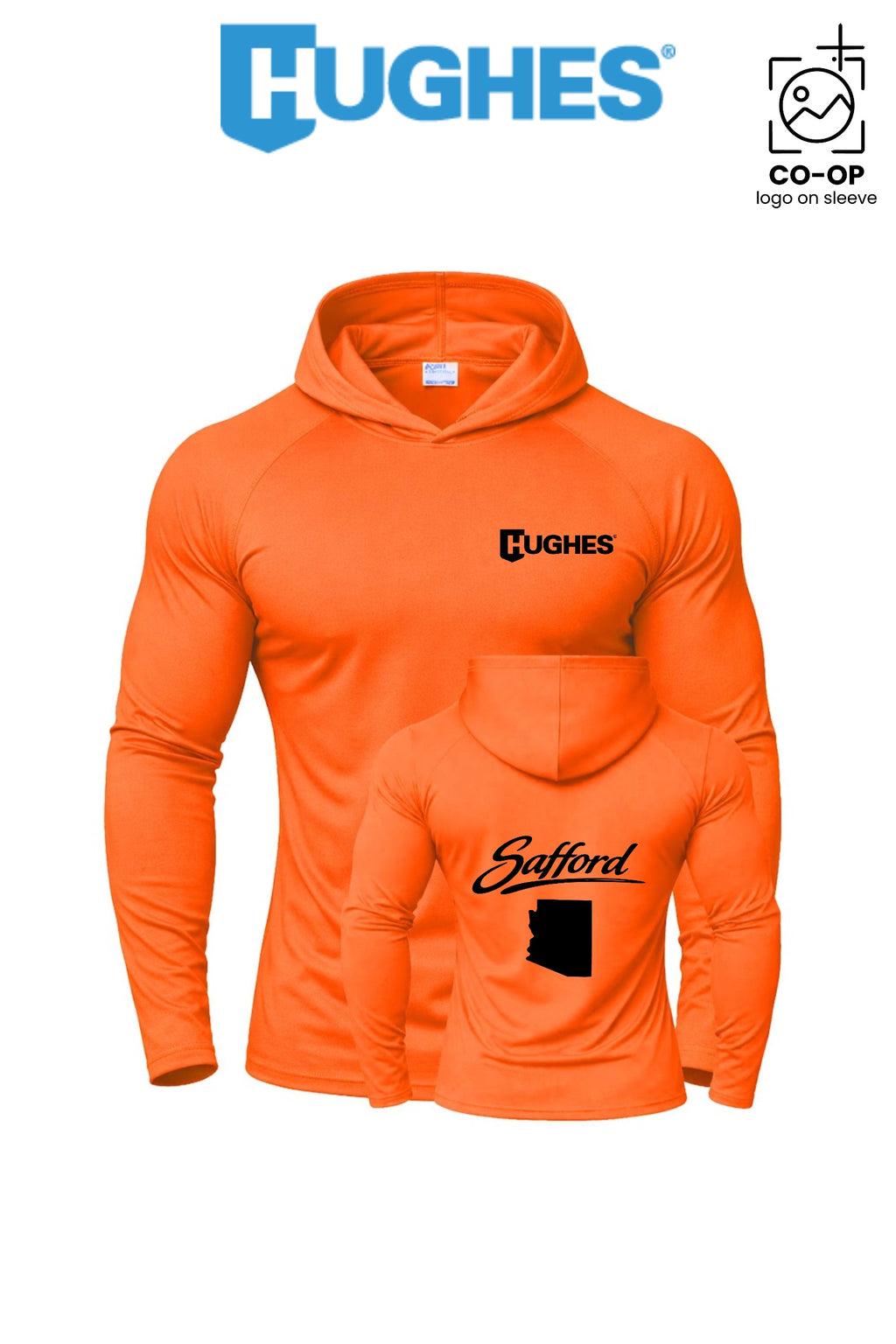 Port & Co™ Performance Pullover Hooded UPF50 Tee - HUGHES SUPPLY - SAFFORD