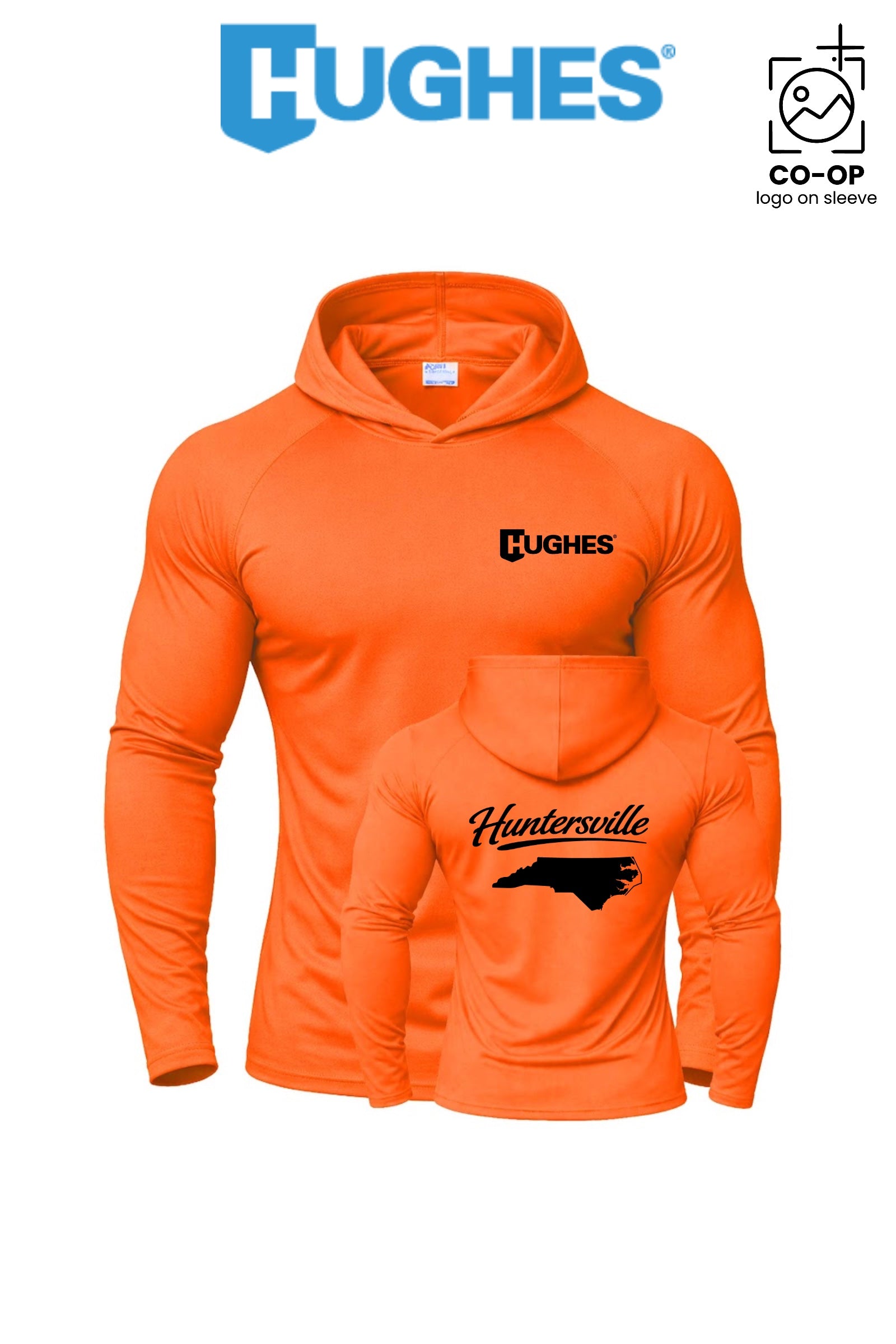 Port & Co™ Performance Pullover Hooded UPF50 Tee - HUGHES SUPPLY - HUNTERSVILLE