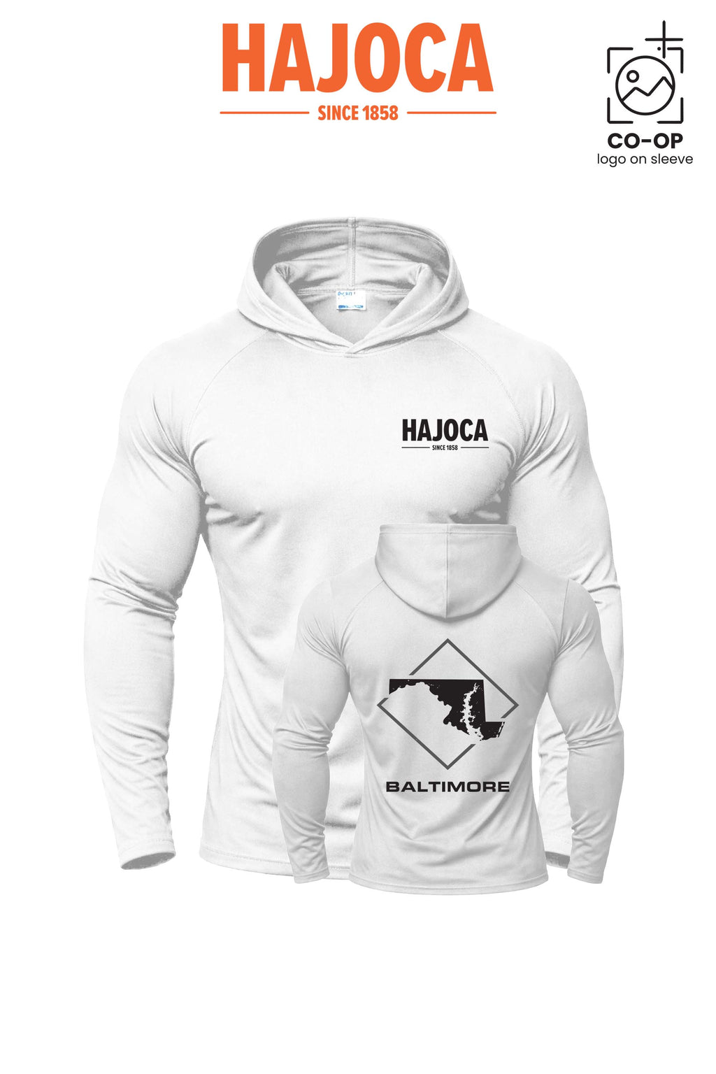 Port & Co™ Performance Pullover Hooded UPF50 Tee - HAJOCA - BALTIMORE