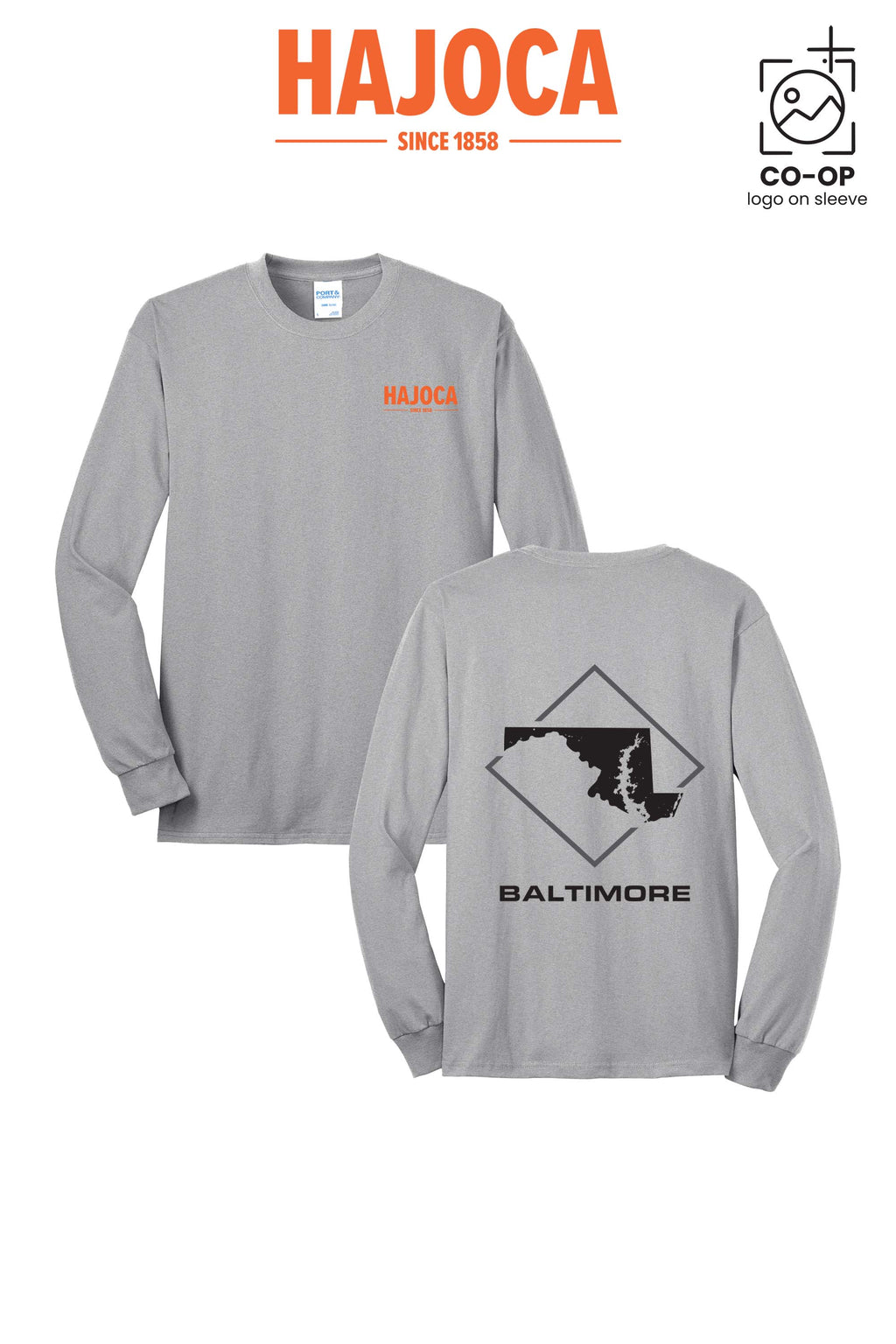 Port & Co™ Long Sleeve Core Blend Tee - HAJOCA - BALTIMORE