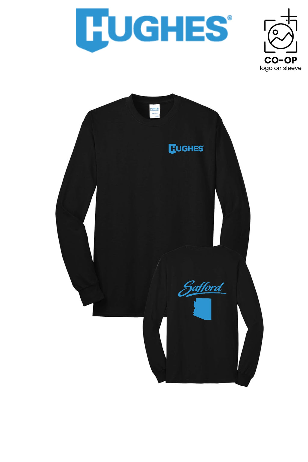 Port & Co™ Long Sleeve Core Blend Tee - HUGHES SUPPLY - SAFFORD