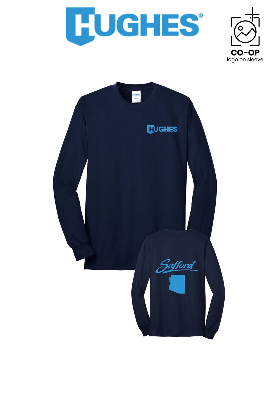 Port & Co™ Long Sleeve Core Blend Tee - HUGHES SUPPLY - SAFFORD