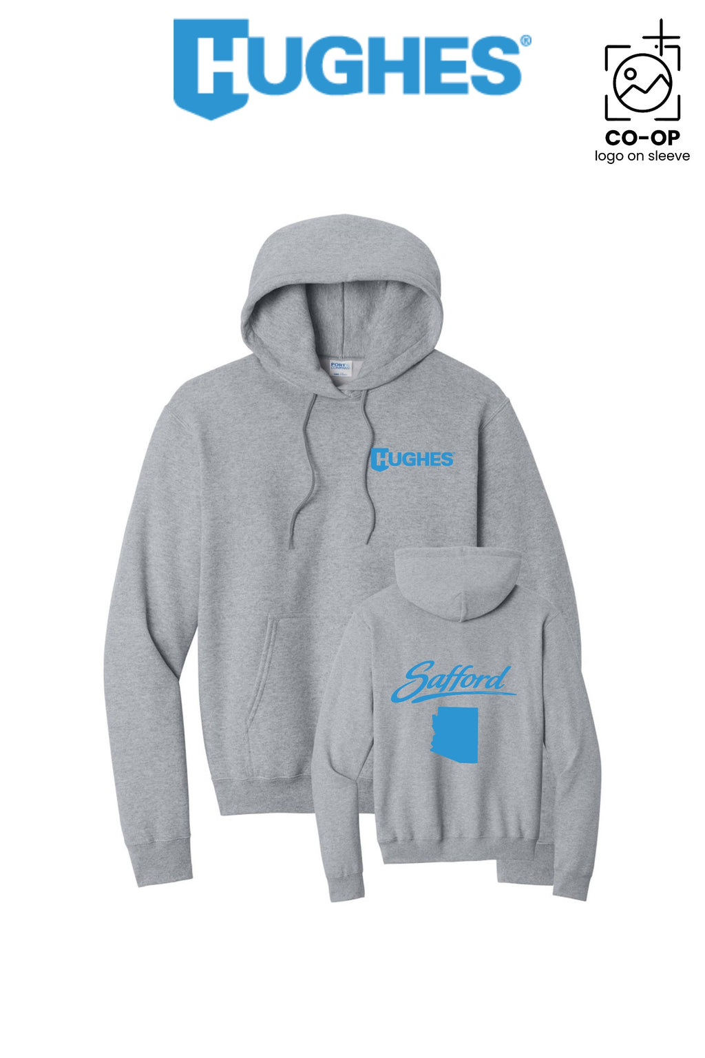 Port & Co™ Core Fleece Pullover Hooded Sweatshirt - HUGHES SUPPLY - SAFFORD