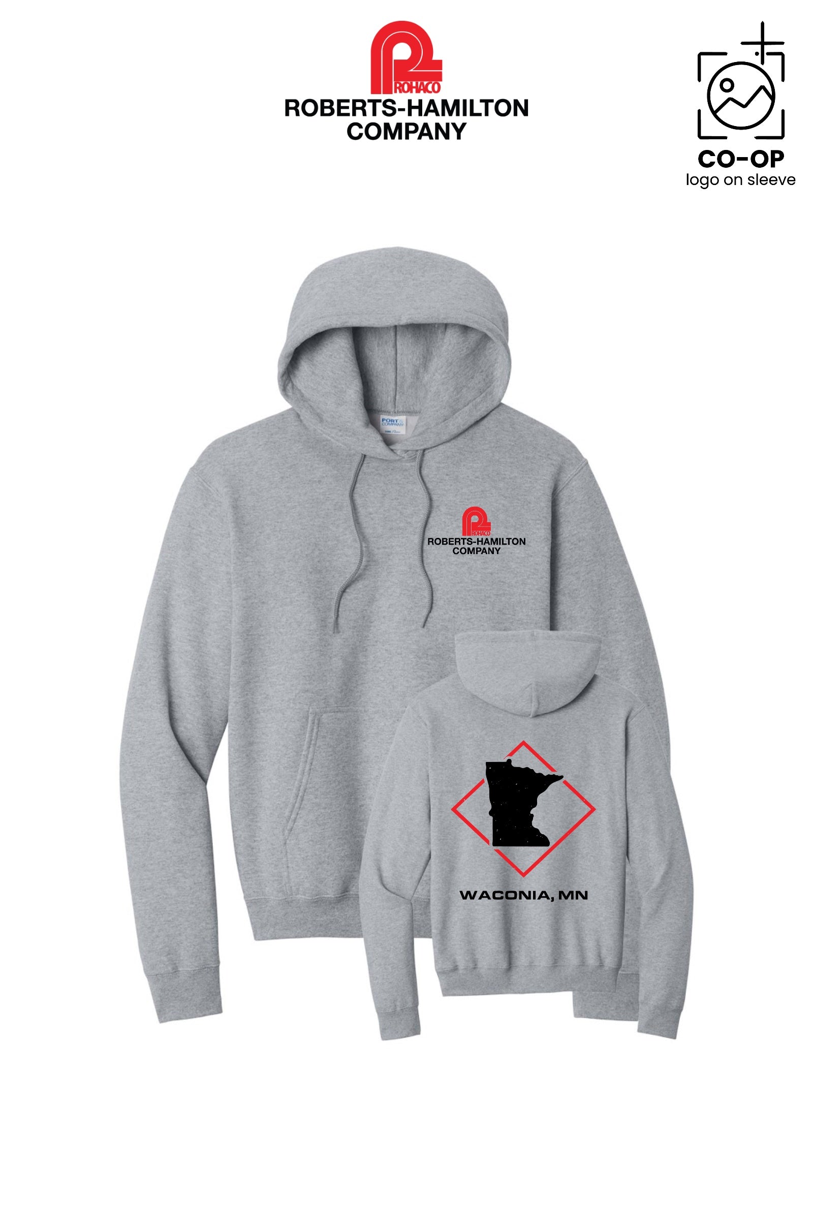 Port & Co™ Core Fleece Pullover Hooded Sweatshirt - ROBERTS-HAMILTON - WACONIA