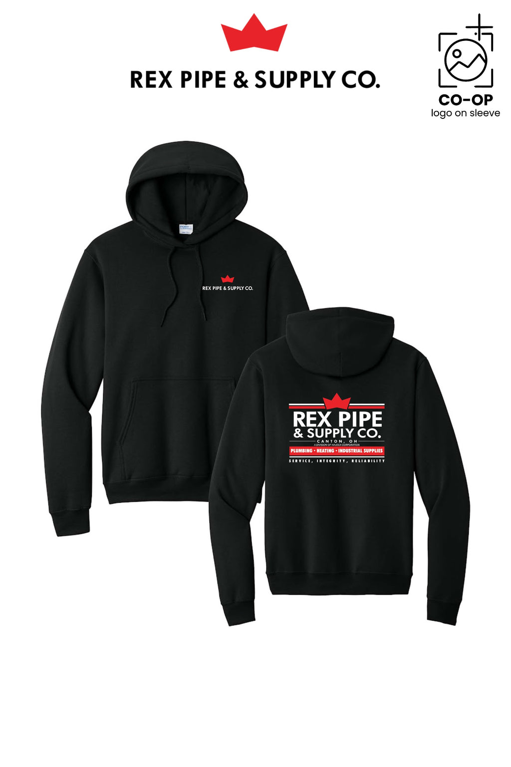 Port & Co™ Core Fleece Pullover Hooded Sweatshirt - REX PIPE AND SUPPLY - CANTON