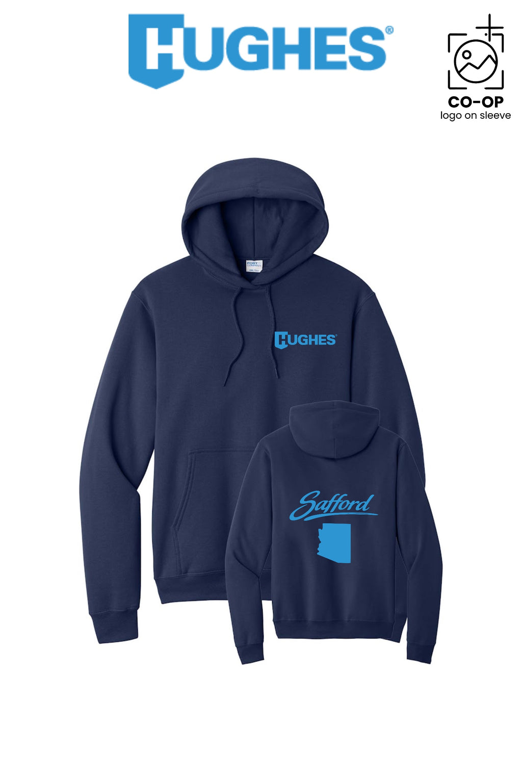 Port & Co™ Core Fleece Pullover Hooded Sweatshirt - HUGHES SUPPLY - SAFFORD