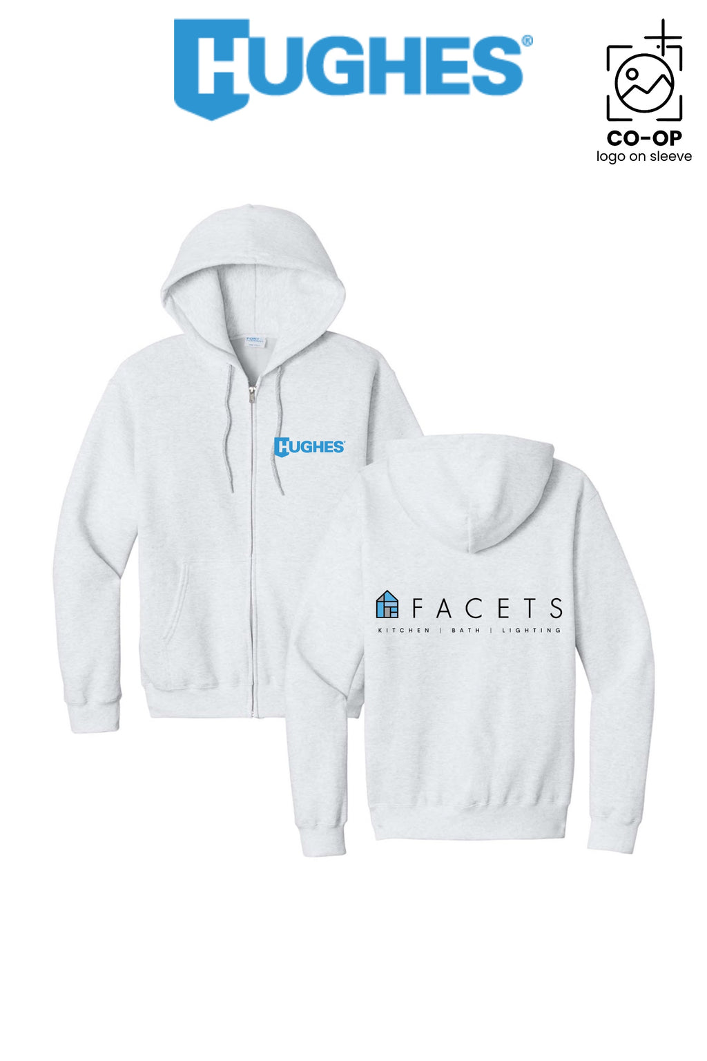 Port & Co™ Core Fleece Full-Zip Hooded Sweatshirt - HUGHES SUPPLY - HUNTERSVILLE