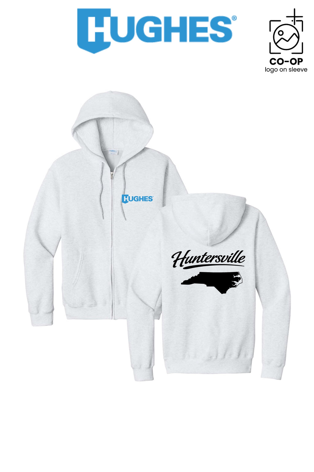 Port & Co™ Core Fleece Full-Zip Hooded Sweatshirt - HUGHES SUPPLY - HUNTERSVILLE