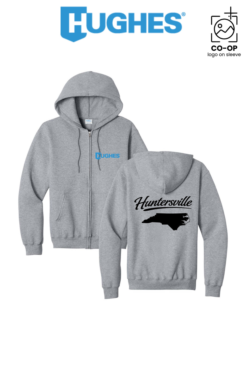 Port & Co™ Core Fleece Full-Zip Hooded Sweatshirt - HUGHES SUPPLY - HUNTERSVILLE