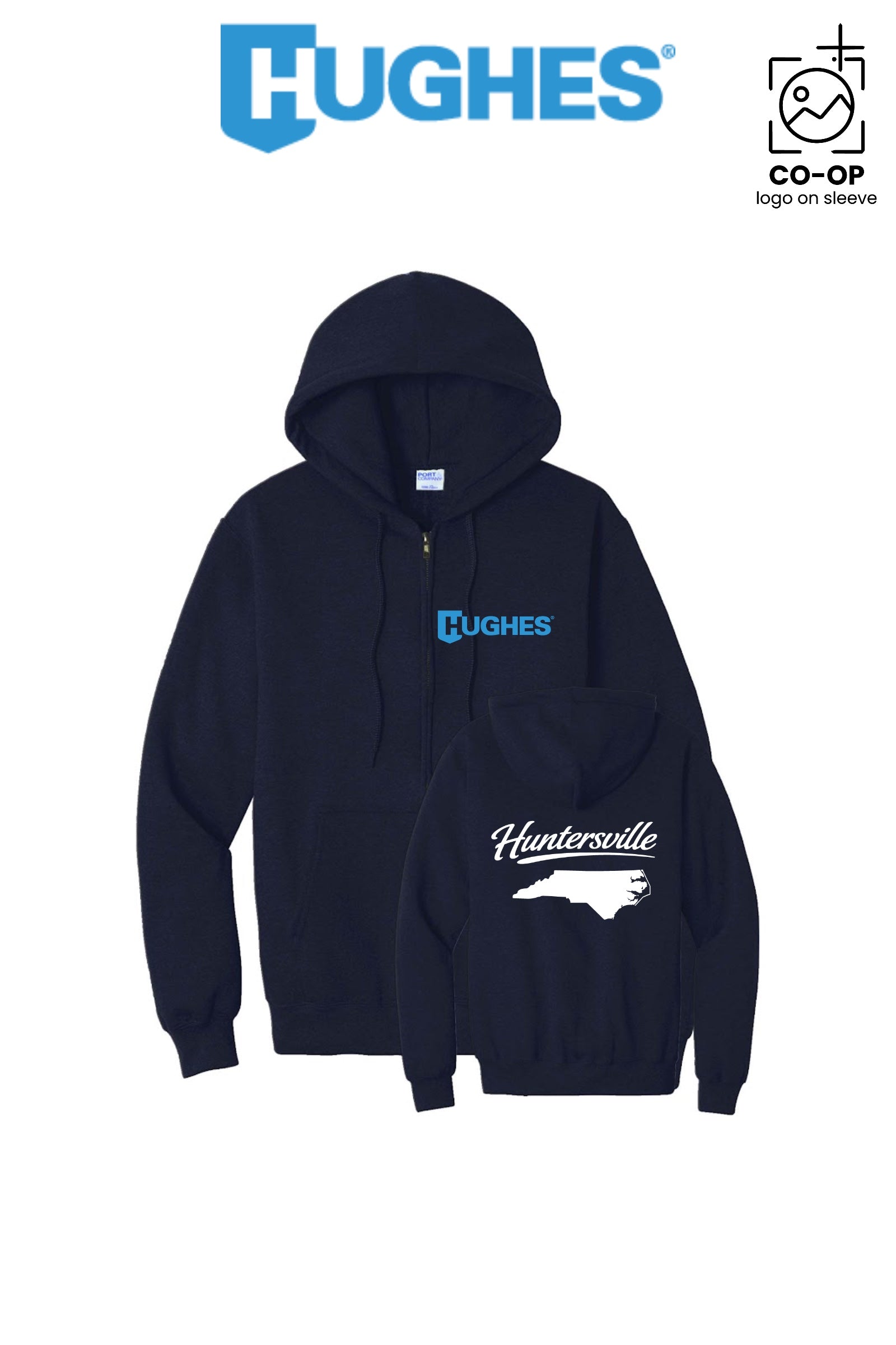 Port & Co™ Core Fleece Full-Zip Hooded Sweatshirt - HUGHES SUPPLY - HUNTERSVILLE