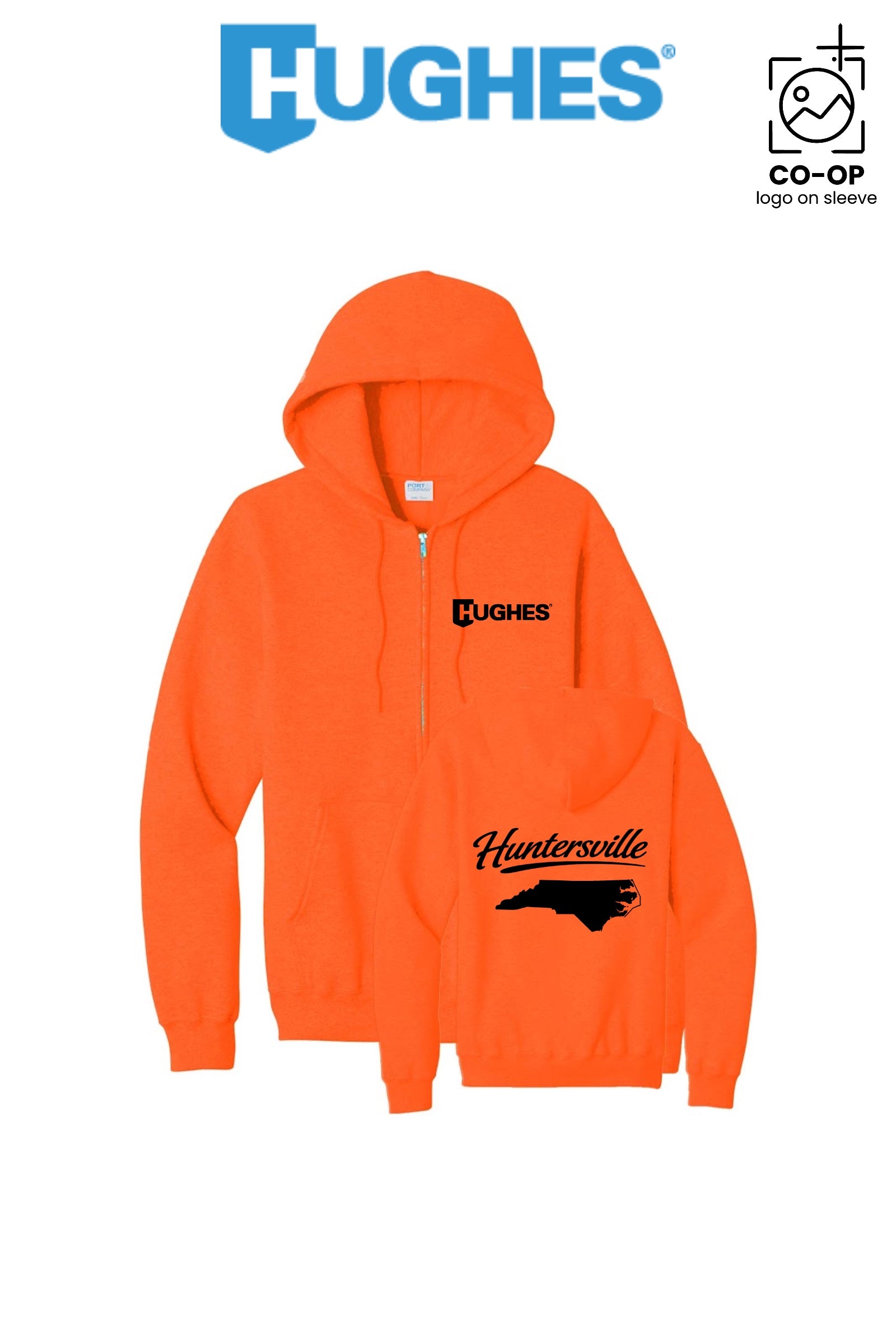 Port & Co™ Core Fleece Full-Zip Hooded Sweatshirt - HUGHES SUPPLY - HUNTERSVILLE
